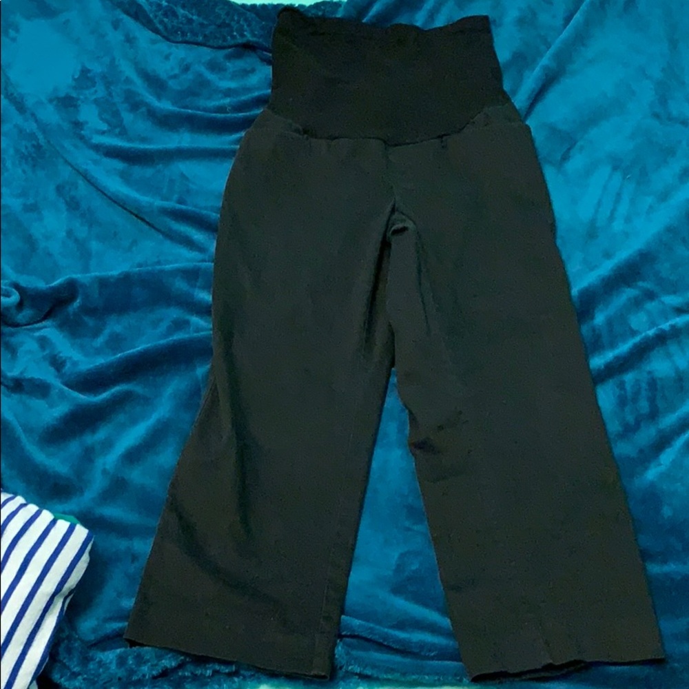 Black maternity capris with belly band